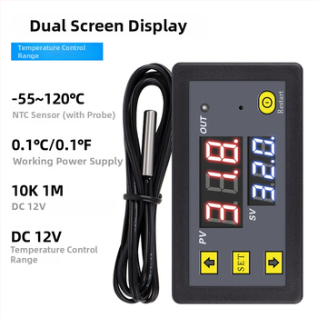 Trickle ZFX-W1608 termostatas su nuotolinio valdymo, skaitmeninis ekranas, temperatūros ir drėgmės dviguba kontrolė, 220V, 1 modulinis montavimas