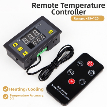 Trickle ZFX-W1608 termostatas su nuotolinio valdymo, skaitmeninis ekranas, temperatūros ir drėgmės dviguba kontrolė, 220V, 1 modulinis montavimas