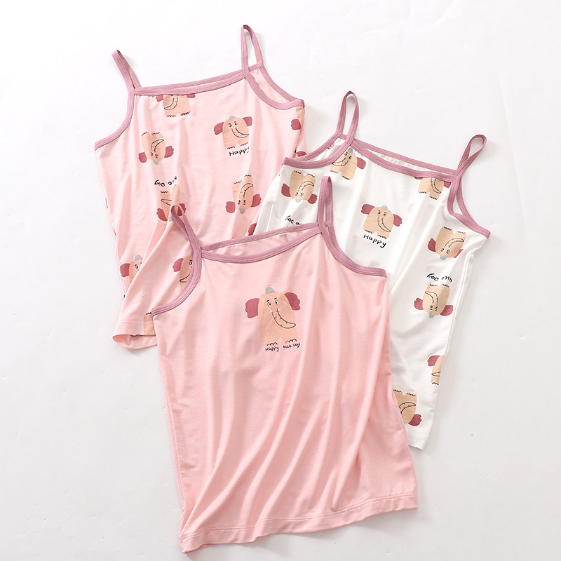 Set de pijamale copii fără mâneci (3 piese) — tricot moale din viscoză, imprimeu cu desene animate, guler rotund; pentru copii de 8 ani și peste