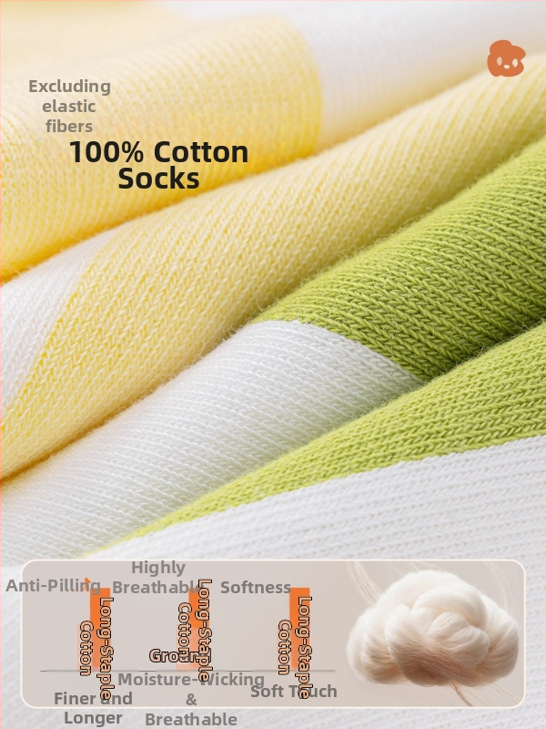 Детски чорапи за момчета и момичета, 100% памук, устойчиви на миризма, дишащи и абсорбират потта, средна дължина, за деца 3–8 години