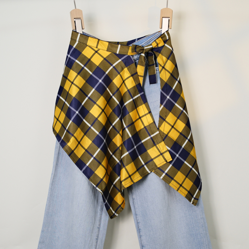 Печатена миди пола с блоков моделом, неравна, полиестер, съдържание 95%+ полиестер, уличен хип-хоп стил