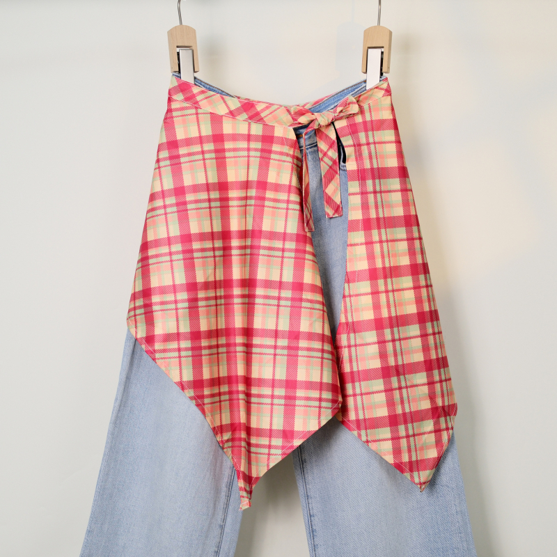 Печатена миди пола с блоков моделом, неравна, полиестер, съдържание 95%+ полиестер, уличен хип-хоп стил