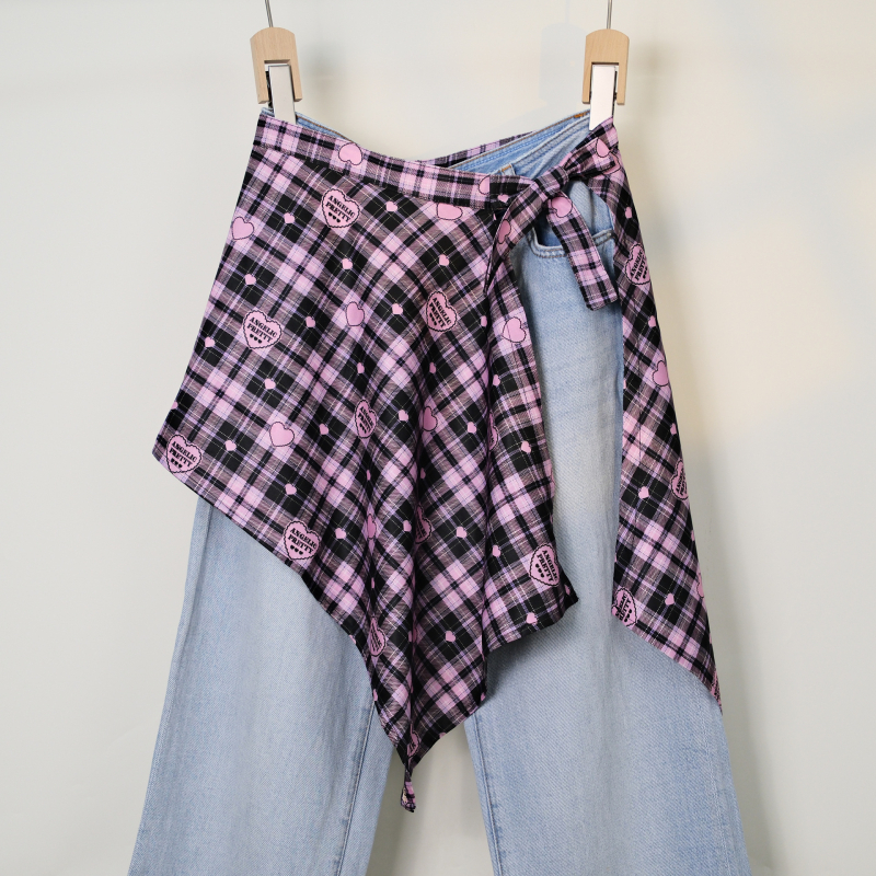 Печатена миди пола с блоков моделом, неравна, полиестер, съдържание 95%+ полиестер, уличен хип-хоп стил