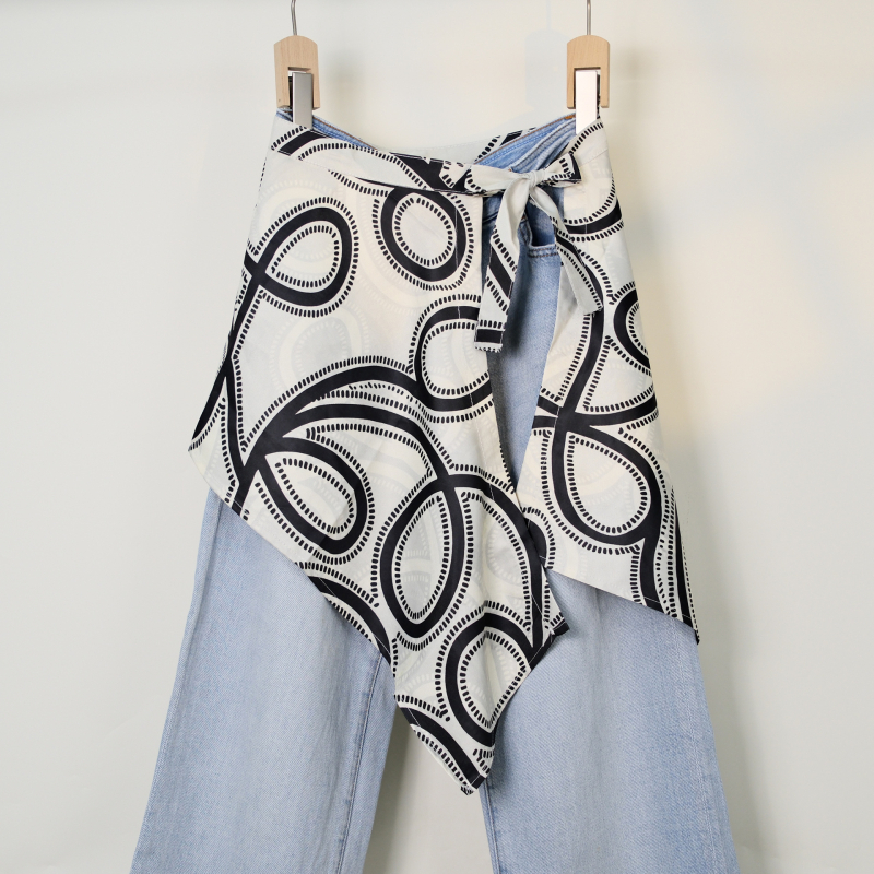 Печатена миди пола с блоков моделом, неравна, полиестер, съдържание 95%+ полиестер, уличен хип-хоп стил