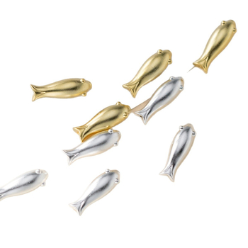 Αξεσουάρ βραχιολιού: ασημένιες χάντρες με σχέδιο ψαριού, ηλεκτροπλατίωση, 3D διαχωριστικά για DIY κοσμήματα