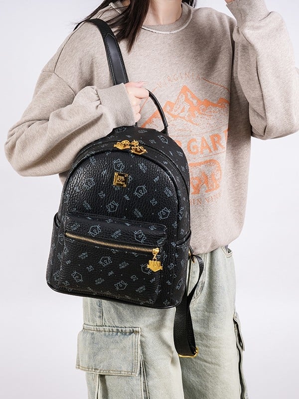 Moteriška PU kuprinė, miesto minimalistinis stilius, 2025 m. pavasaris, užtrauktukas uždarymas, nešiojamojo kompiuterio kišenė