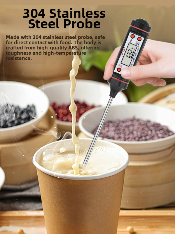 Maisto termometras su elektronine zonde ir skaitmeniniu ekranu matuoja vandens ir aliejaus temperatūrą, skirtas pramoninei virtuvei