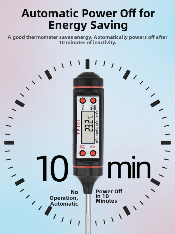 Maisto termometras su elektronine zonde ir skaitmeniniu ekranu matuoja vandens ir aliejaus temperatūrą, skirtas pramoninei virtuvei