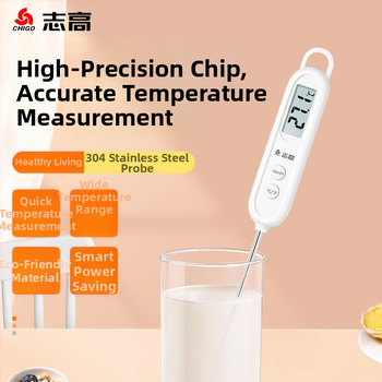 Chigo vandens termometras su zondo tipo jutikliu, aukšto tikslumo, 0,1°C raiška, pritaikomi nustatymai, tinka maisto gaminimui ir kūdikių maudymimui