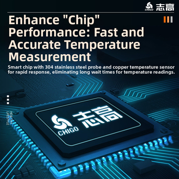 Chigo vandens termometras su zondo tipo jutikliu, aukšto tikslumo, 0,1°C raiška, pritaikomi nustatymai, tinka maisto gaminimui ir kūdikių maudymimui