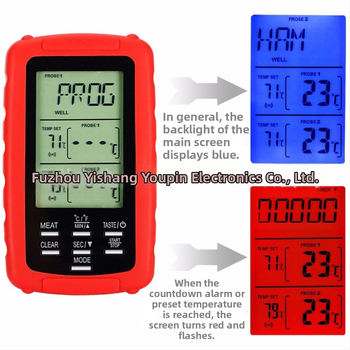 Belaidis dviejų kanalų maisto termometras su skaitmeniniu ekranu – diapazonas -20°C iki 300°C, raiška 1°C, tikslumas ±1°C
