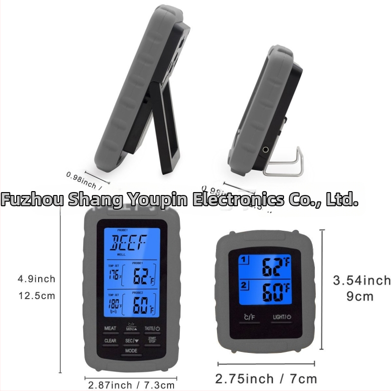 Bezdrôtový dvojkanálový digitálny teplomer na potraviny – rozsah -20°C až 300°C, rozlíšenie 1°C, presnosť ±1°C