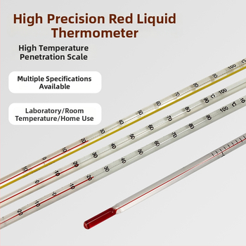 Laboratorinis vandens termometras su stiklo lazdele, 1°C rezoliucija, pakuotė 500 vnt., pritaikytas apdorojimas