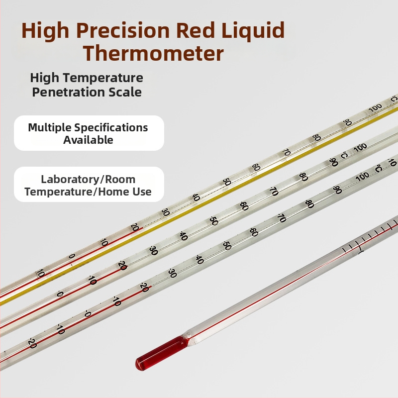 Laboratórny vodný teplomer s sklenenou tyčkou, rozlíšenie 1 °C, balenie 500 ks, spracovanie na zákazku