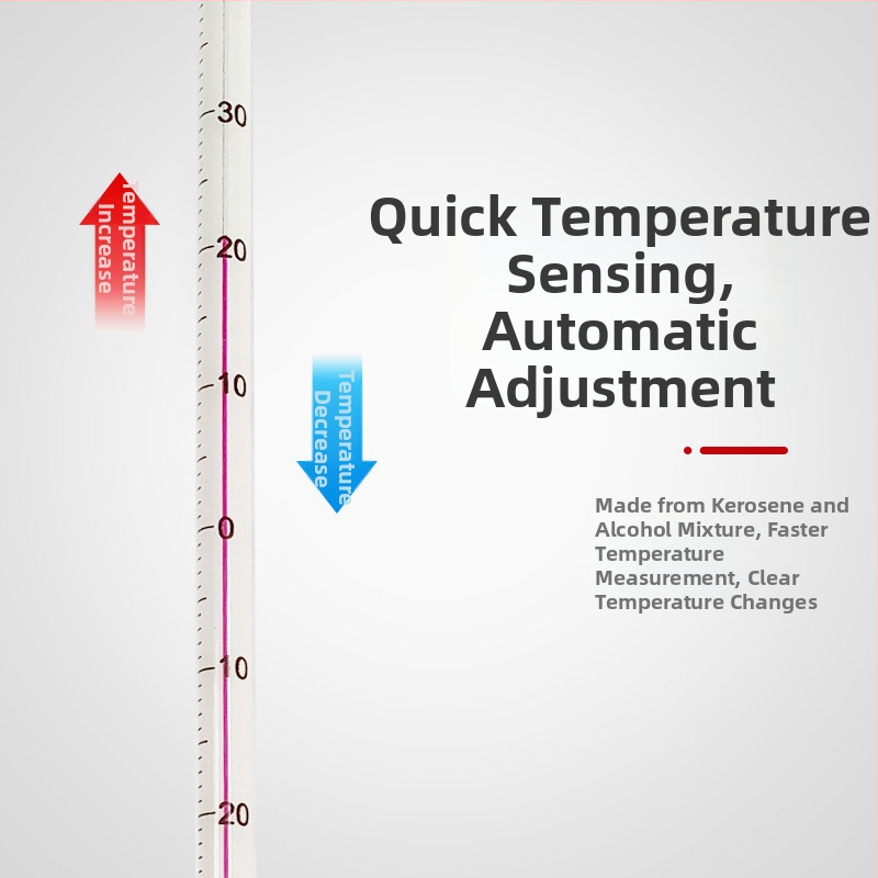 Laboratórny vodný teplomer s sklenenou tyčkou, rozlíšenie 1 °C, balenie 500 ks, spracovanie na zákazku