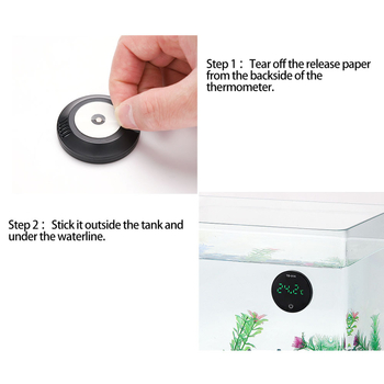 Akvariumo termometras su išoriniu lipniu jutikliu, elektroninis tikslus vandens termometras, įkraunama integruota baterija