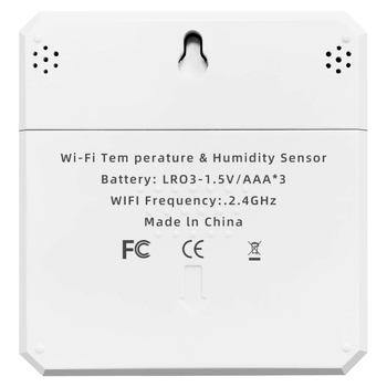 WiFi temperatūros ir drėgmės jutiklis išmaniu ryšiu (3x AAA baterijos)