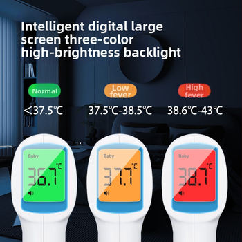 Meditsiinilise klassiga kontaktivaba infrapunatermomeeter otsmepõhja jaoks, 1-sekundiline mõõtmine, 35–42°C vahemik