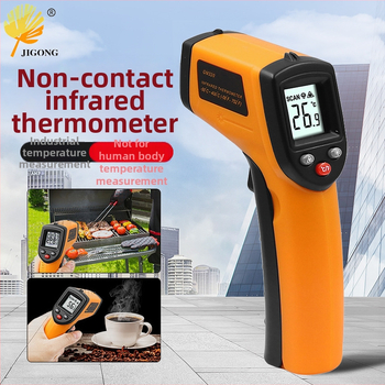 Infraraudonųjų spindulių termometras, rankinis, pramoninis, virtuvei, temperatūros diapazonas -50°C–400°C