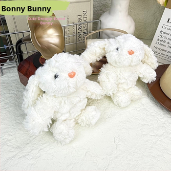 Ilgų ausų kiškis pliušinė lėlė — mini drabužių lėlė, minkšta žaisliukas, krepšio pakabukas ir rakto pakabukas, PP vatos užpildas, pritaikomi pavyzdžiai