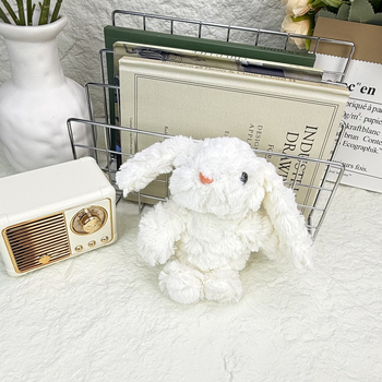 Плюшено зайче с дълги уши — мини зайче за обличане, мека играчка, висулка за чанта и ключодържател, PP памук за пълнеж, персонализирани пробни образци