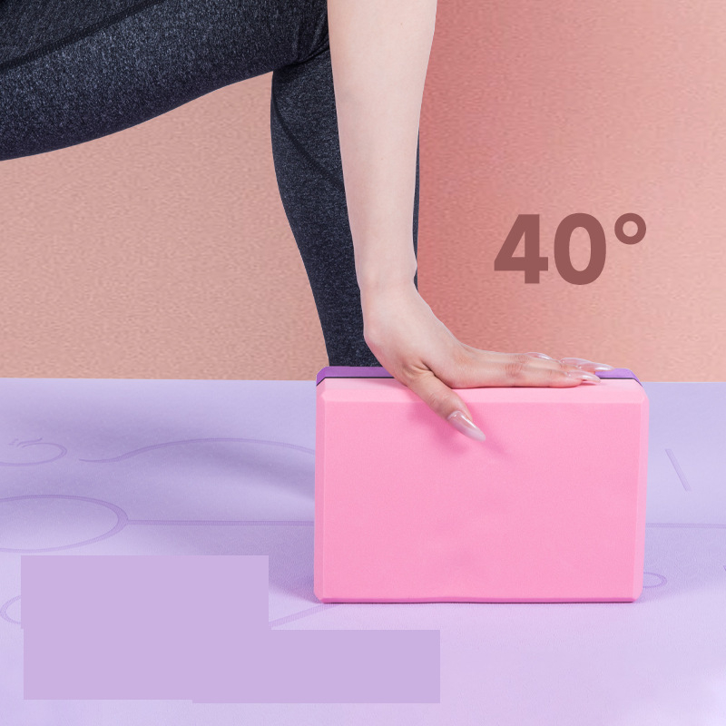 Dviejų spalvų jogos plytos iš EVA putplasčio, didelio tankio, slėgiui atsparios, skirtos sportui, fitnesui, šokiams, kojų spaudimui, jogai. Specialios plytos galvoms.