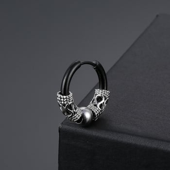 Ретро обеци от неръждаема стомана с кръгла тел с тибетски дракон, катарама за уши от титаниева стомана с форма на хрущял, модни обеци в японски и корейски хип-хоп стил за мъже и жени