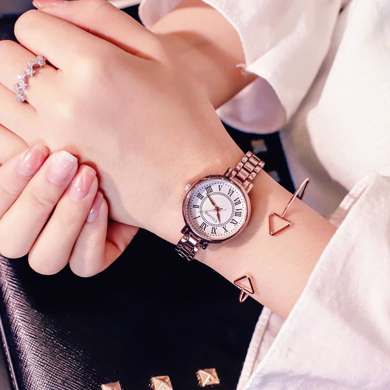 Дамски часовник с тънка каишка в корейски стил с минималистичен дизайн