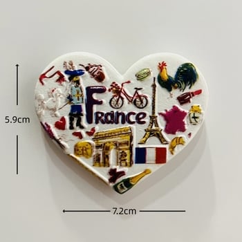 Pariis, Prantsusmaa: Arc de Triomphe, Notre Dame'i katedraal, Eiffeli torni turistide suveniirid, baguette kaunistused, külmkapimagnetid