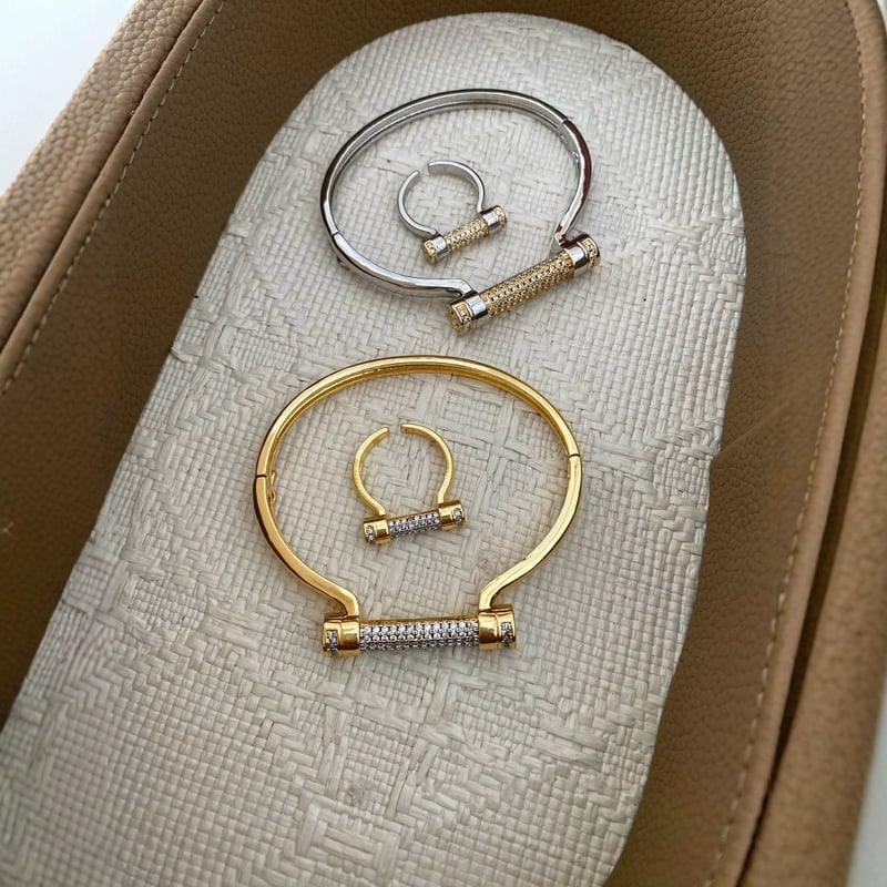 Brățară personalizată cu șurub, în stil european și american, incrustată cu diamante, brățară în formă de potcoavă în formă de D, tendință la modă, brățară creativă, bijuterii