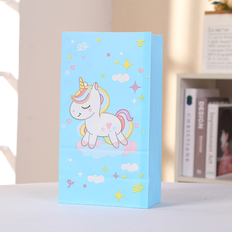 Aranyos ételes zacskók anime stílusú szivárványos pónikkal, papírzacskók és ajándéktasakok