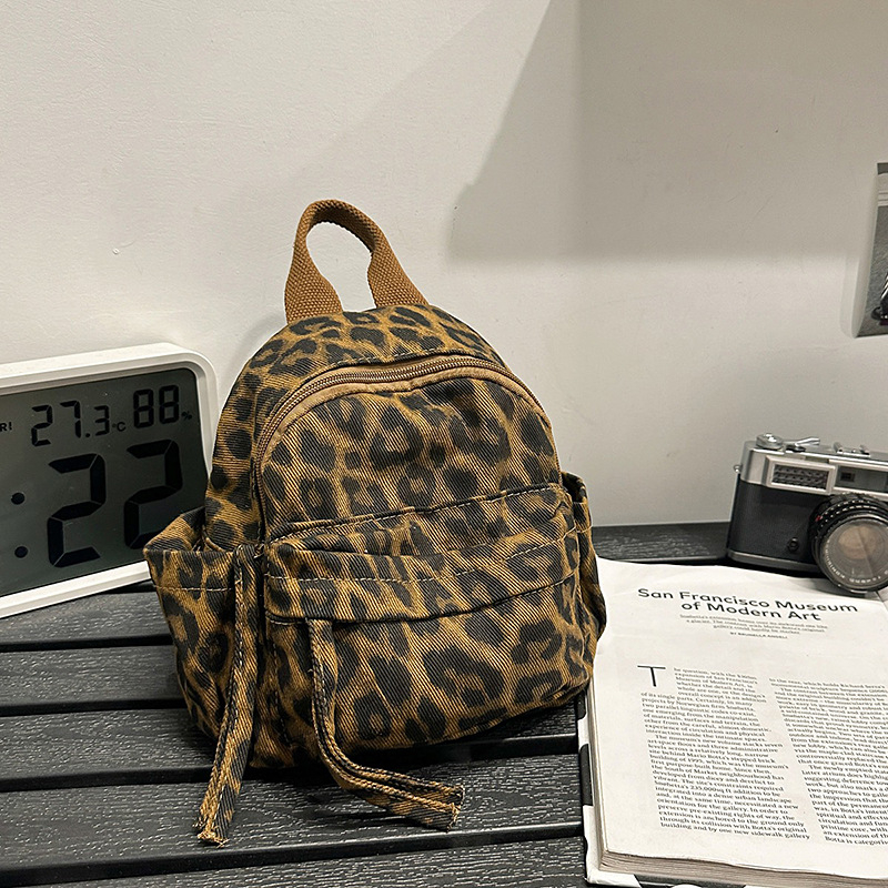 Μίνι σακίδιο πλάτης καμουφλάζ, μοντέρνο σακίδιο πλάτης μεγάλης χωρητικότητας, σακίδιο πλάτης Unisex για φοιτητές με λεοπάρ εκτύπωση, σακίδιο πλάτης από καμβά