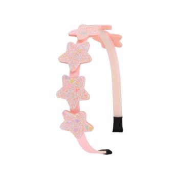 Gyerek flitteres fejpánt szalaggal, amazon, flitteres és csillámos fejpánt rózsaszín színátmenettel, divatos hajkiegészítő rózsaszín csillámmal