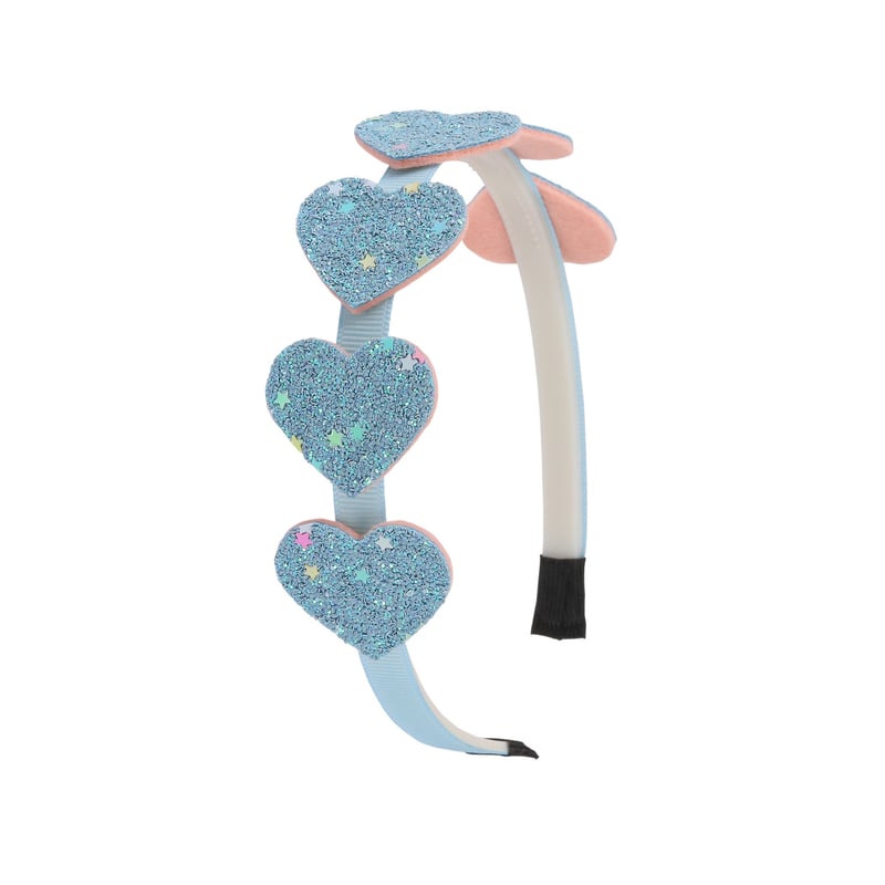 Gyerek flitteres fejpánt szalaggal, amazon, flitteres és csillámos fejpánt rózsaszín színátmenettel, divatos hajkiegészítő rózsaszín csillámmal