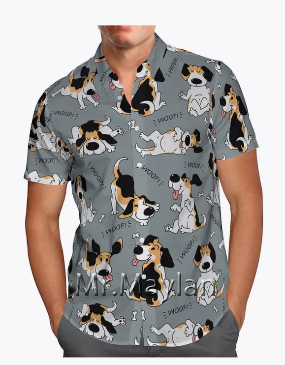 Лятна европейска и американска нова горещо продавана мъжка ежедневна риза с къс ръкав с 3D принт и градиент за 2025 г.