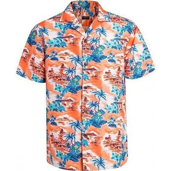 Трансгранична мъжка ежедневна свободна риза европейски размер Хавайски плаж 3D дигитален печат плаж
