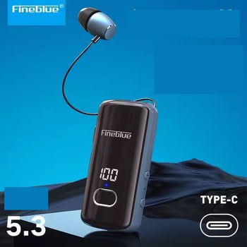 Безжични Bluetooth слушалки Jialan F580 Lavalier: Прибиращи се, подходящи за слушане на музика по време на каране на колело, доставка на храна или шофиране; шумопотискане и дълъг живот на батерията.