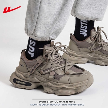 Warrior vīriešu apavi, biezas kedas, jauns rudens-ziemas stils, vīriešu sporta apavi ar flīsa oderi, ikdienas apavi ar biezu zoli, augumu palielinoši B