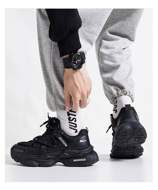 Warrior vīriešu apavi, biezas kedas, jauns rudens-ziemas stils, vīriešu sporta apavi ar flīsa oderi, ikdienas apavi ar biezu zoli, augumu palielinoši B