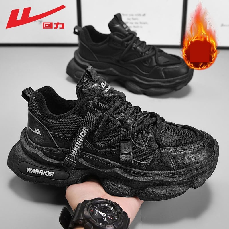 Warrior vīriešu apavi, biezas kedas, jauns rudens-ziemas stils, vīriešu sporta apavi ar flīsa oderi, ikdienas apavi ar biezu zoli, augumu palielinoši B