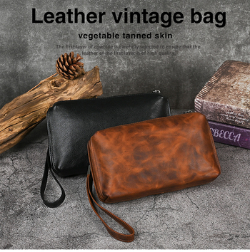 Meeste ehtsast nahast sidurikott, pehmest nahast kott, retro pikk vasikanahast rahakott, vabaaja telefonikott, lihtne kott, moodne