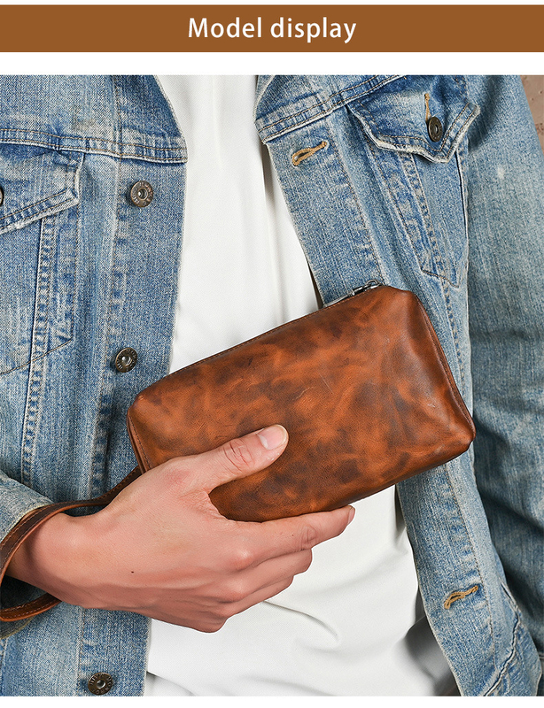 Meeste ehtsast nahast sidurikott, pehmest nahast kott, retro pikk vasikanahast rahakott, vabaaja telefonikott, lihtne kott, moodne