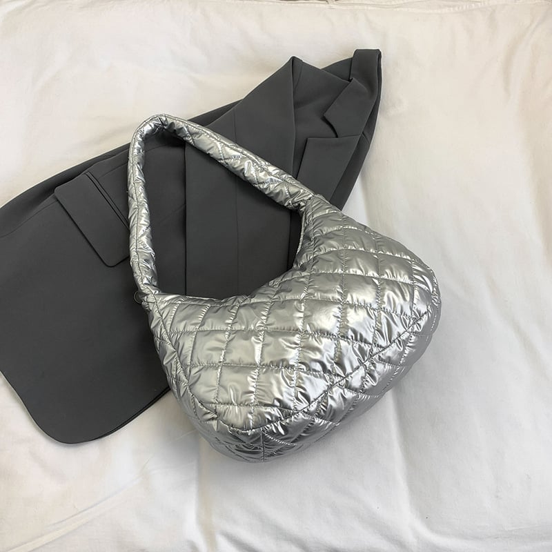 Τσάντα ώμου μεγάλης χωρητικότητας με μοτίβο διαμαντιών, νέο στυλ 2024, απλή και υψηλής ποιότητας, niche design, καθημερινή τσάντα ώμου.