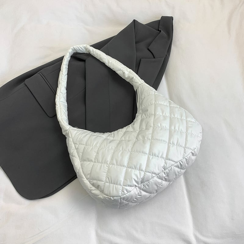 Τσάντα ώμου μεγάλης χωρητικότητας με μοτίβο διαμαντιών, νέο στυλ 2024, απλή και υψηλής ποιότητας, niche design, καθημερινή τσάντα ώμου.