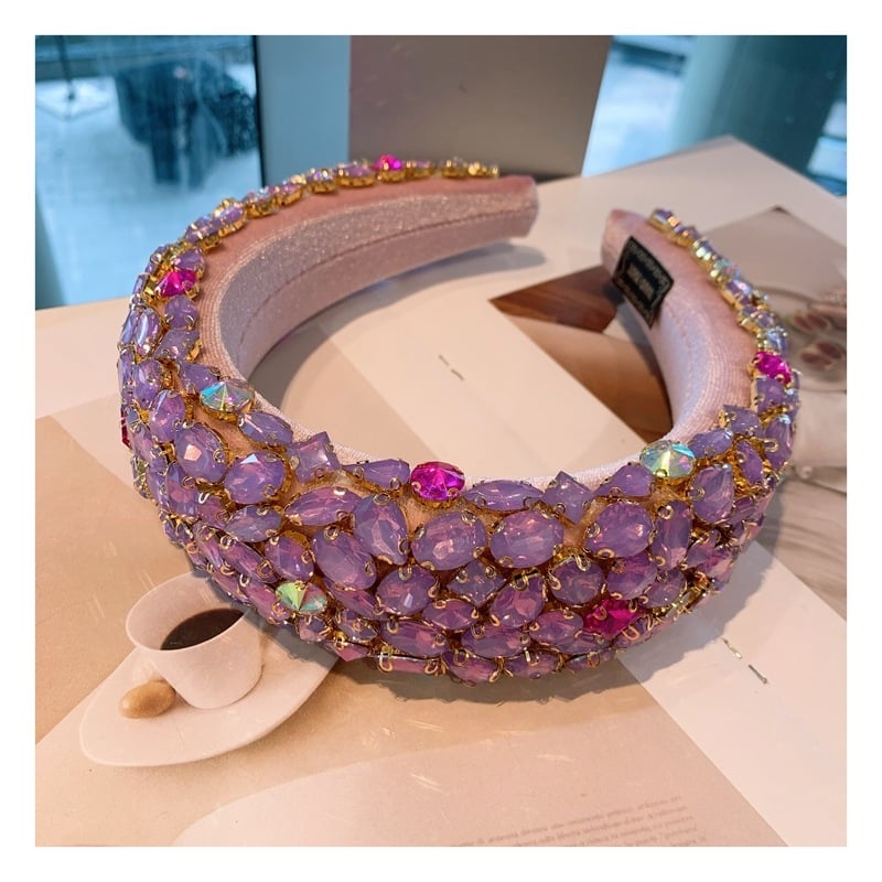 Eksklusiivne piiriülene Euroopa ja Ameerika stiil, eriti lai geomeetrilise barokk-kristall-lolita juuksepael, julge pealepressitud juukseaksessuaar