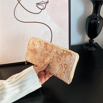 Naiste rahakott 2024. aasta uue stiiliga Hani ja Tangi dünastia pikk kott, lihtne ja stiilne, suure mahutavusega mündi- ja telefonikott