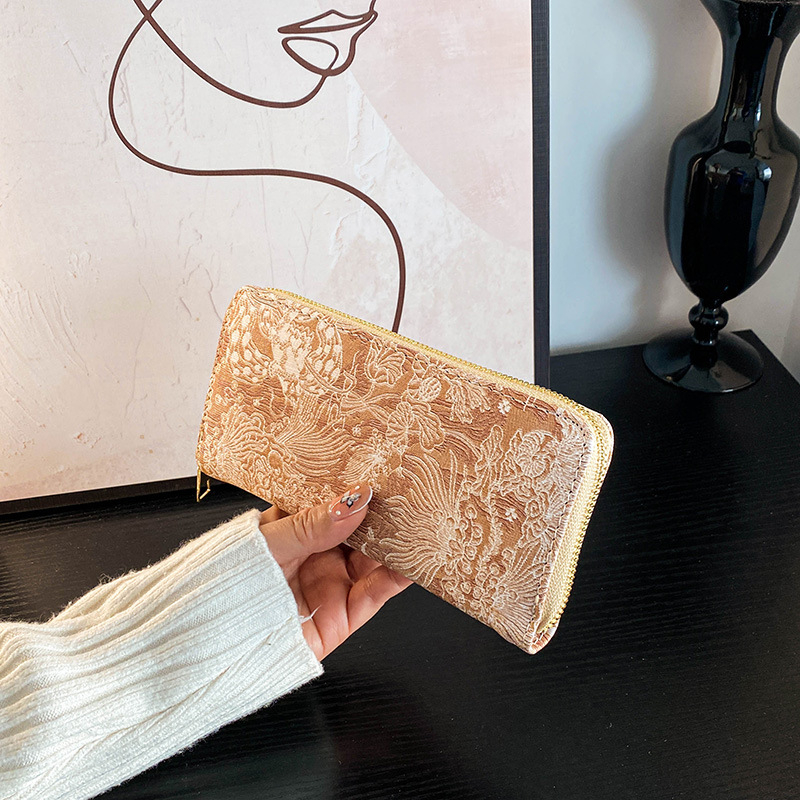 Naiste rahakott 2024. aasta uue stiiliga Hani ja Tangi dünastia pikk kott, lihtne ja stiilne, suure mahutavusega mündi- ja telefonikott