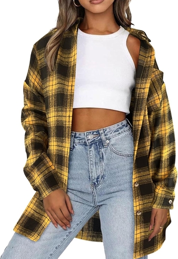 Klasikiniai languoti medvilniniai marškiniai, laisvalaikio, ilgomis rankovėmis, lengvas švarkas su apykakle ir sagomis, marškiniai moterims