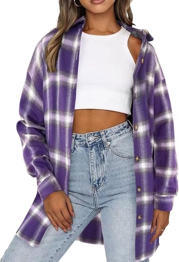 Klasikiniai languoti medvilniniai marškiniai, laisvalaikio, ilgomis rankovėmis, lengvas švarkas su apykakle ir sagomis, marškiniai moterims