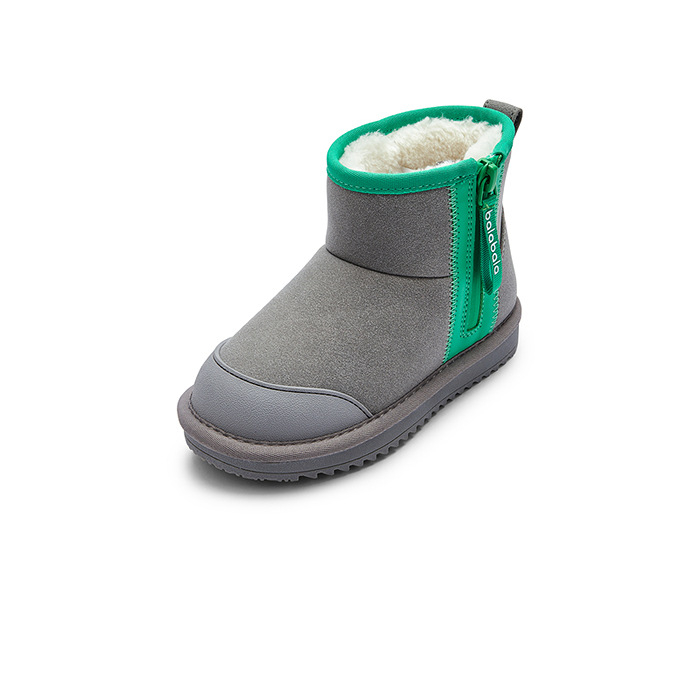 Детски снежни ботуши с дебела кадифена подплата, странична ципа, средна височина на ботуша, нехлъзгаща подметка, за момчета